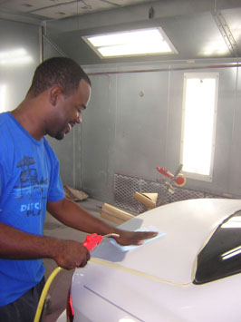 Ionix Static Eliminator in auto refinishing shop